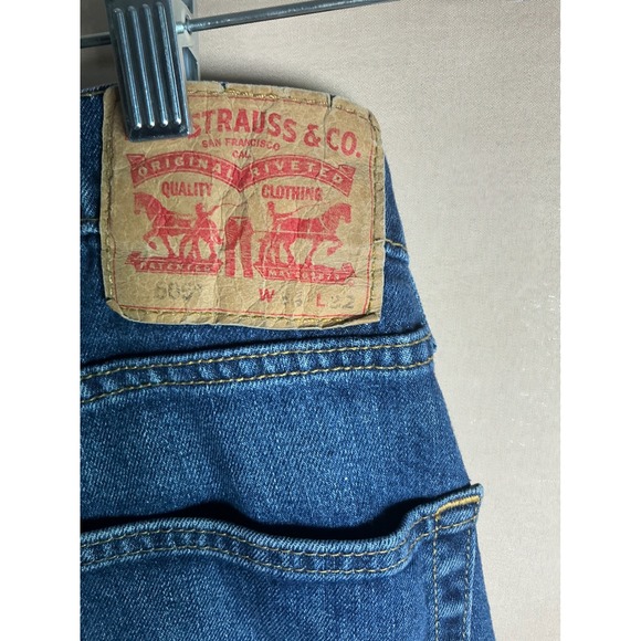 Levis 505 Mens Regular Fit Straight Leg Jeans Medium Wash Blue 34x32 - Picture 5 of 10